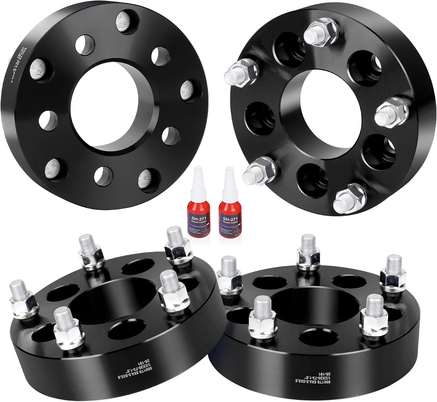 5x4.5 to 5x5.5 Wheel Adapters Change Bolt Pattern, 1.5 Inch Conversion 5x114.3 to 5x139.7 Wheel Adapters Spacers 73mm hub core with 1/2 Studs for Wrangler Cherokee Libetry Explorer Ranger Edge