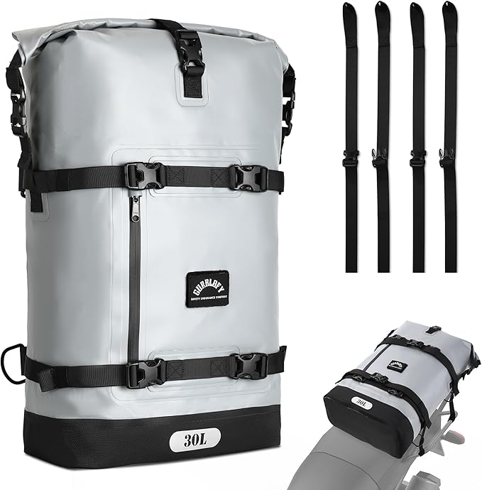 Motorcycle Tail Bag, 30L Waterproof Motorcycle Saddle Bag, 2 Size and 3 Color by GURBLOFY