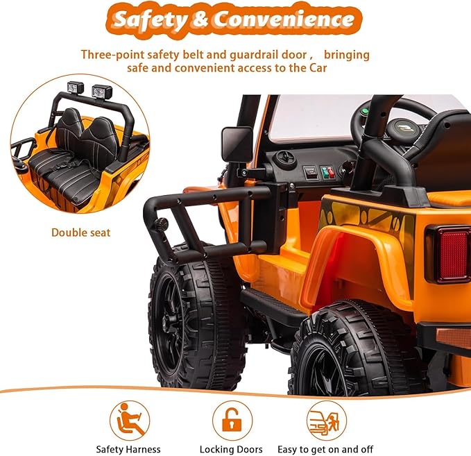 24V Ride on Toys for Big Kids, 2 Seater Electric Truck - Image 3