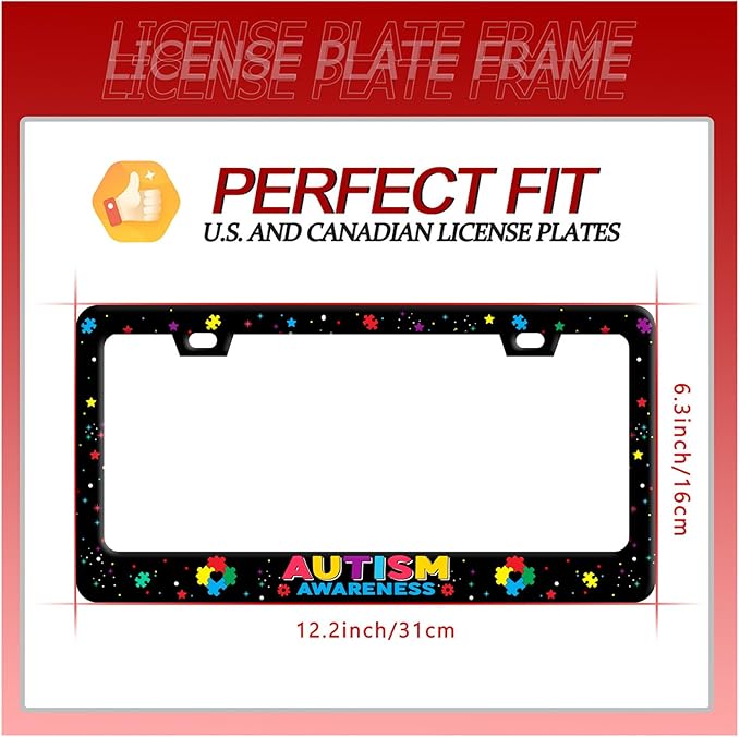Autism Awareness License Plate Frame License Plate Stainless Steel Parts - Image 7