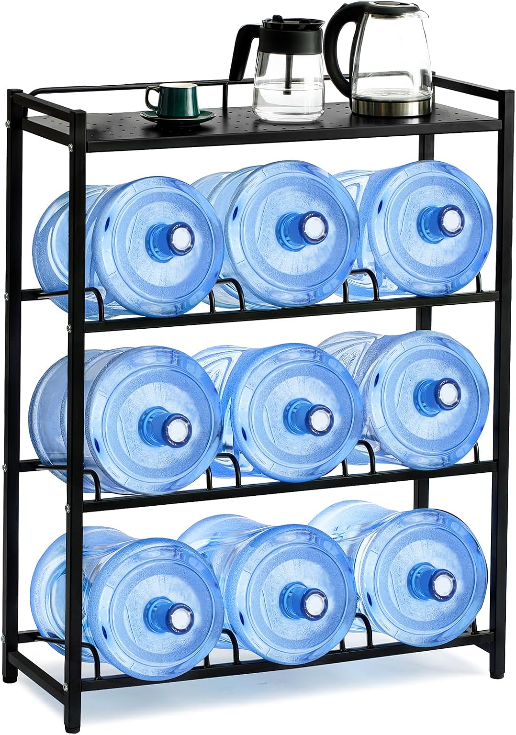 5 Gallon Water Bottle Holder 9-Tray 3/5 Gallon Water Jug Rack