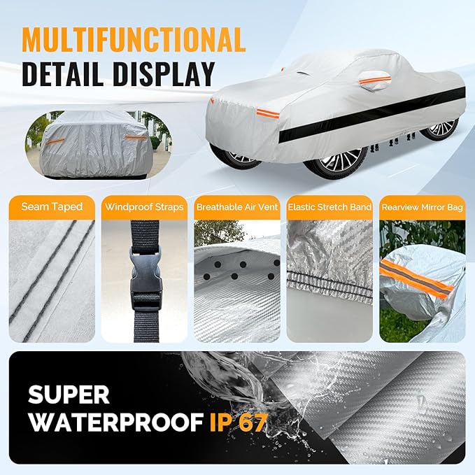 30 Layers Truck Car Cover for Automobiles All Weather Waterproof, Outdoor - Image 5