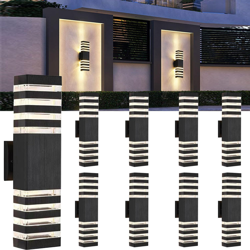 18inch LED Square Up & Down Wall Lights, 24W Outdoor Wall Light 4000K Day White