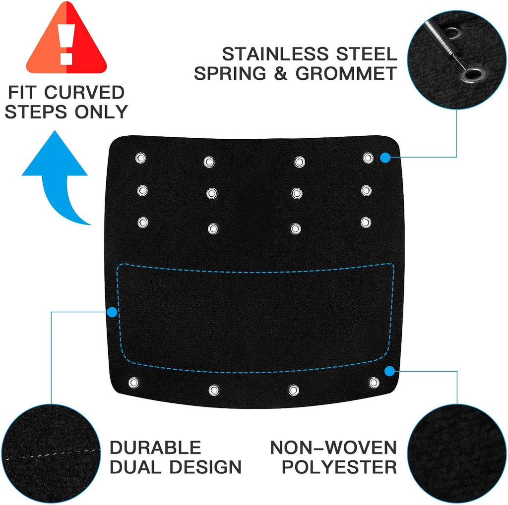 OKBA RV Step Covers for 22 Inch 8-10" Deep Radius Campers Stairs Only | 3 Pack 22" Black Camper Step Cover RV Steps Carpet,Keep Clean&Prevent Slip,Grip for Kid & Pet Friendly Stair Rug Carpets