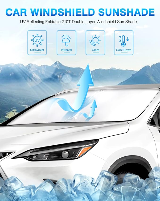 KUST Windshield Sun Shade for 2022-2025 2026 Lexus NX NX250 NX350 NX350h - Image 2