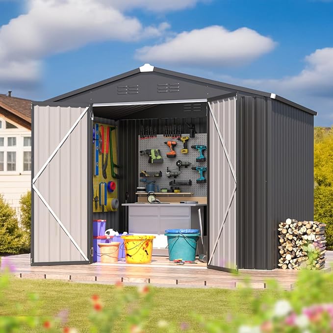 AECOJOY Shed 8' x 6' Metal Storage Shed - Image 2