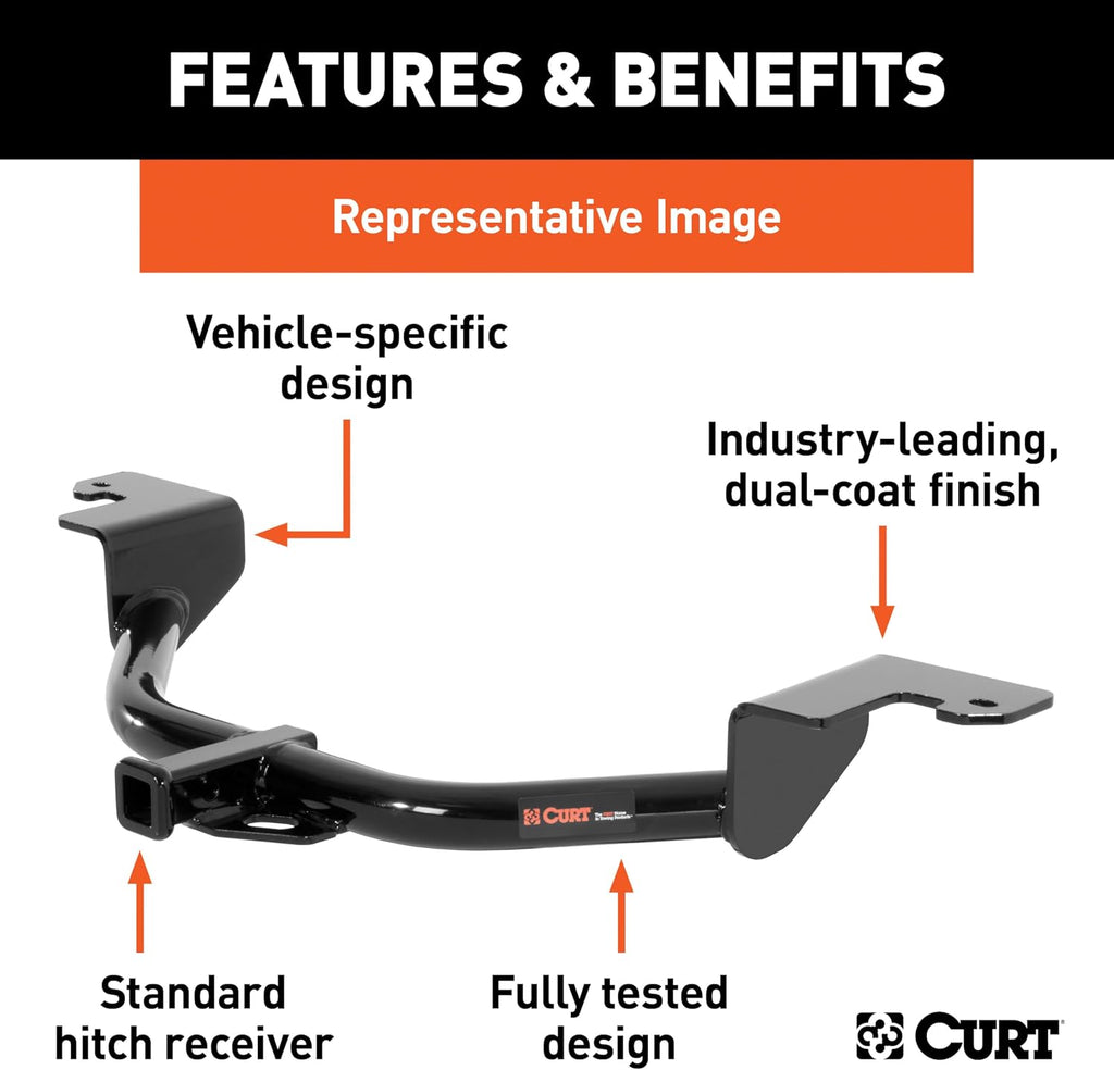 CURT 12047 Class 2 Trailer Hitch, 1-1/4-Inch Receiver