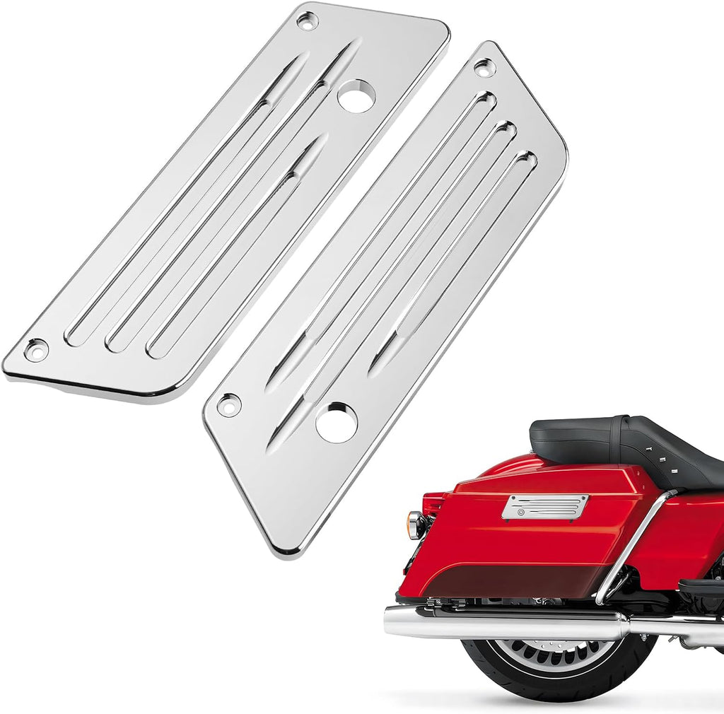 Amazicha Saddlebag Saddle Bag Latch Covers Chrome Compatible for Harley Davidson Touring Street Glide, Electra Glide, Road Glide 1993-2013