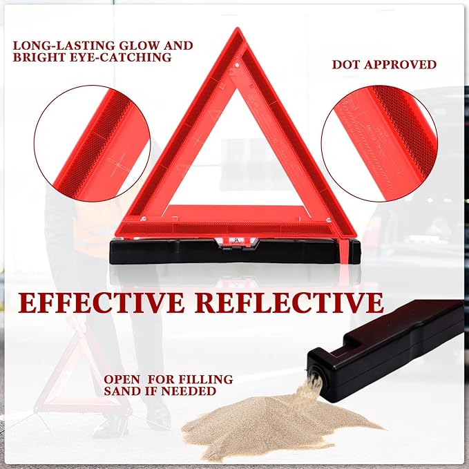 Kanayu Warning Triangle DOT Approved Foldable Emergency Safety Triangles - Image 3