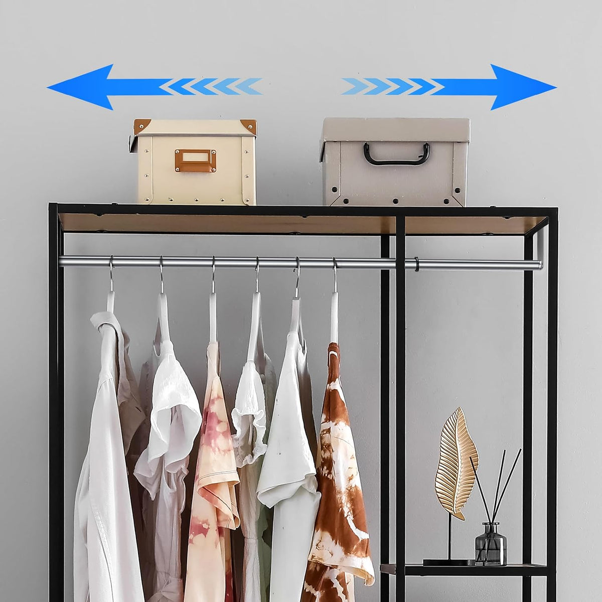 threehoney expandable closet hanger rod for wire shelf on a desk or shelf