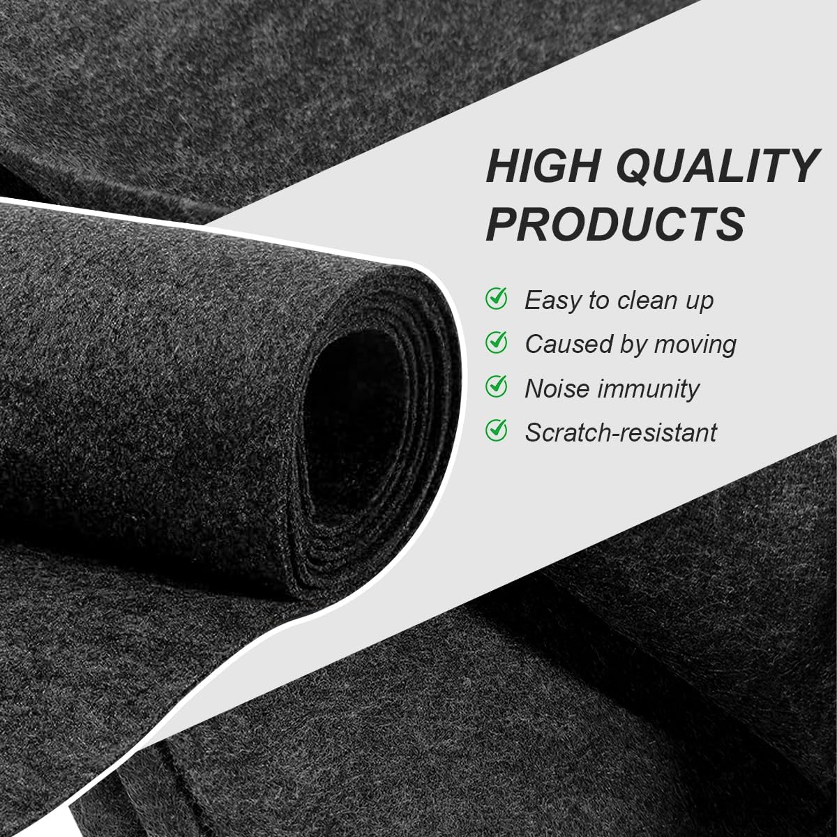 78"x26" Underfelt Carpet for Car, Waterproof Felt Fabric Auto Subwoofer Speaker Carpet Liner, Wear Resistant Interior Carpeting Covers for Truck RV Boat Marine, Car Accessories