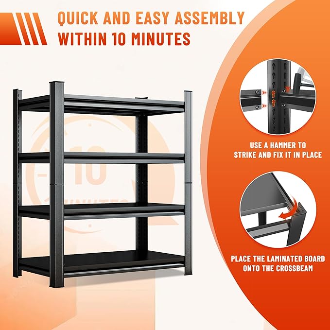 Heavy Duty 5-Tier Shelving Unit 2500LBS Capacity - Image 7