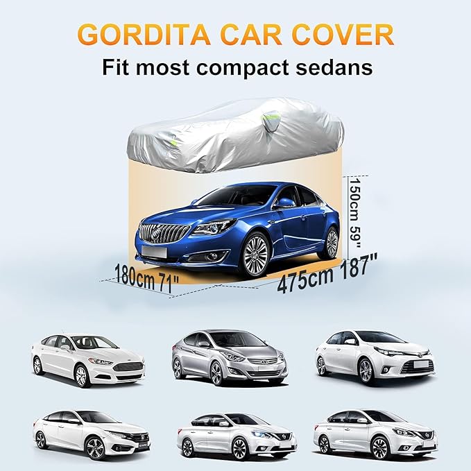 Car Cover Outdoor Full Exterior Covers Sedan Sun UV Rain Snow Wind Protection - Image 3