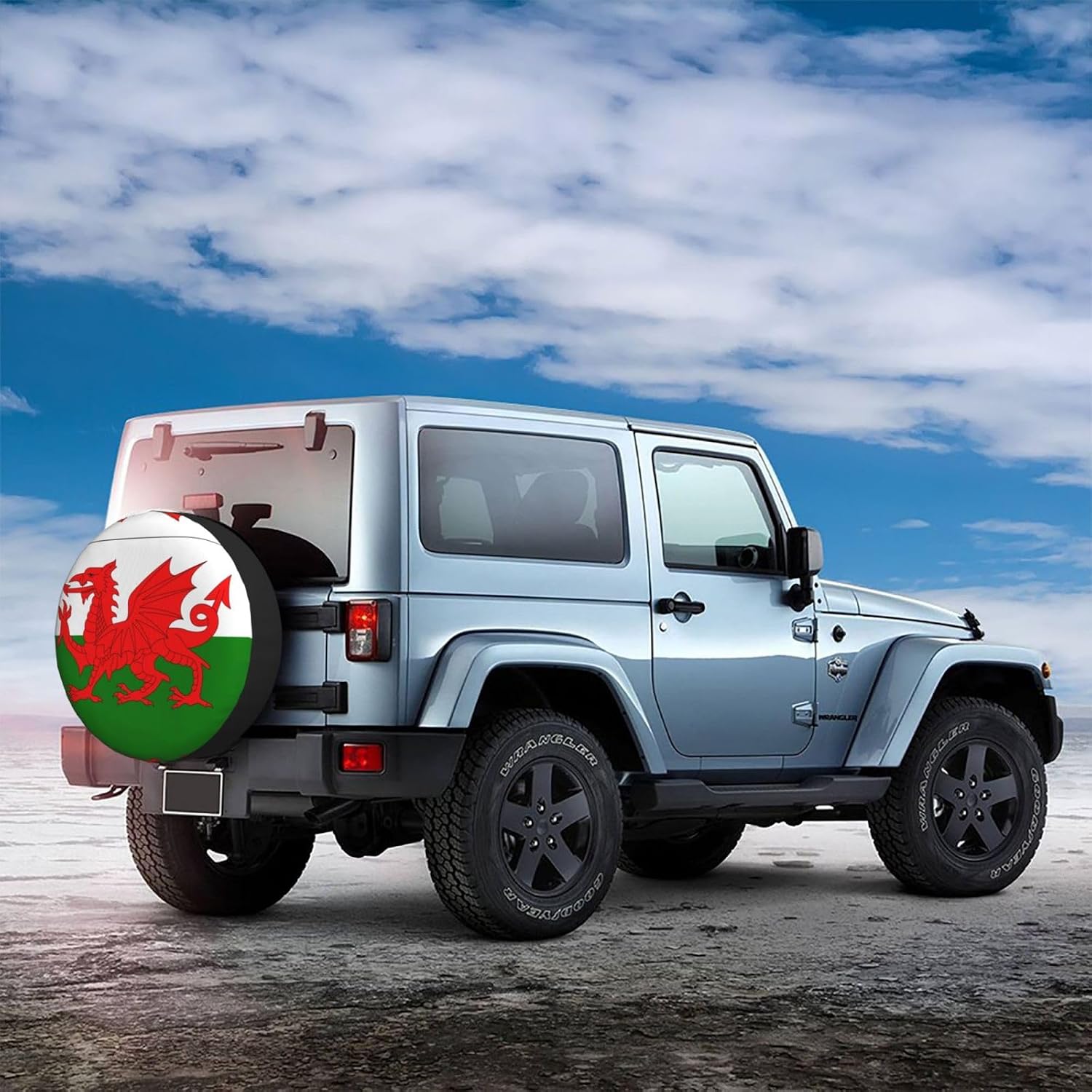 Flag of Wales Print Universal Spare Tire Cover for RV, Jeep | Wheel Protector Fits Rv, Trailer, Jeep, Shield Tires From Sun, Dirt And Rain For Outdoor Storage