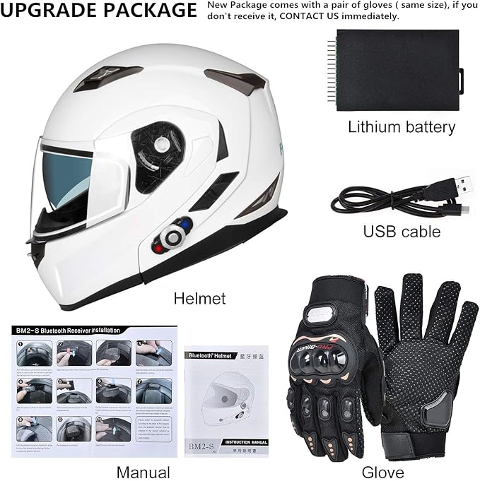 FreedConn BM2-S Bluetooth Motorcycle Helmet, Flip-Up Modular Motorbike Helmet - Image 7