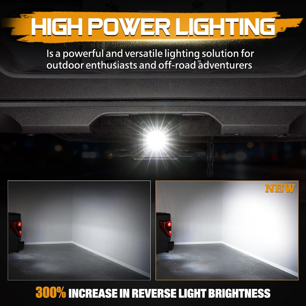 Hitch Mount Reverse Light Kits, Universal Flood Hitch Light Pods for 2x2 Inch Trailer Receiver Backup Light Hitch Harness Compatible with 7-Way Socket for Trucks Pickup Off Road