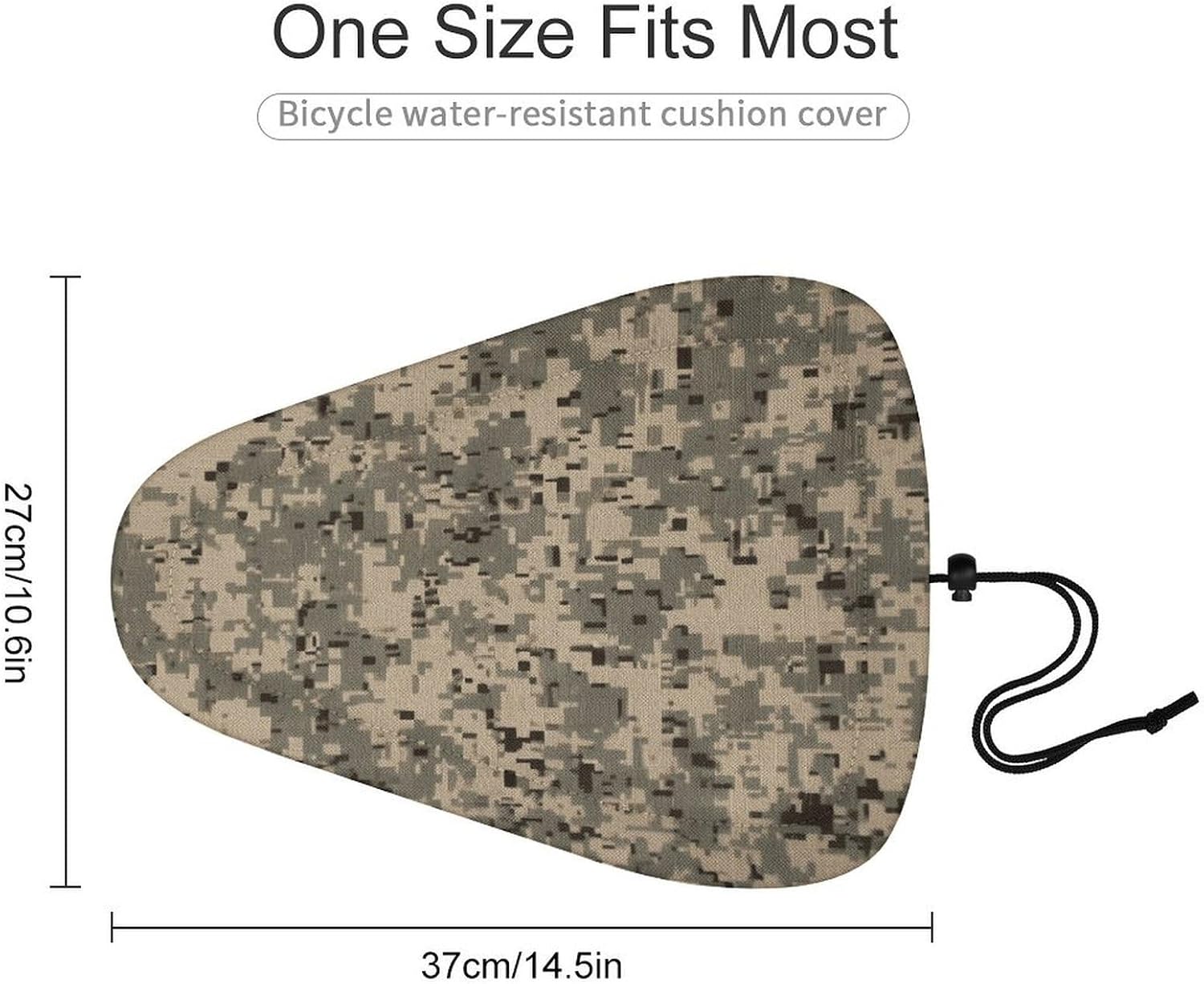 Army Digital Camouflage Waterproof Bike Seat Cover Non Slip Padded Bicycle Saddle Cushion Protector Soft Waterproof Bicycle Saddle Cover Thick Silicone Padded for Mountain Road Bike