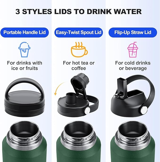 SENDESTAR 40oz Water Bottle Wide Mouth Stainless Steel Vacuum Insulated Double - Image 3