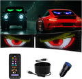 Multifunctional Bright 2PCS Devil Eyes for Cars Windshield - 15x4in [Upgraded Chip 100% Synchronized] Programmable Flexible LED Matrix Display - Custom Text Car Window Sign for Golf Cart Auto