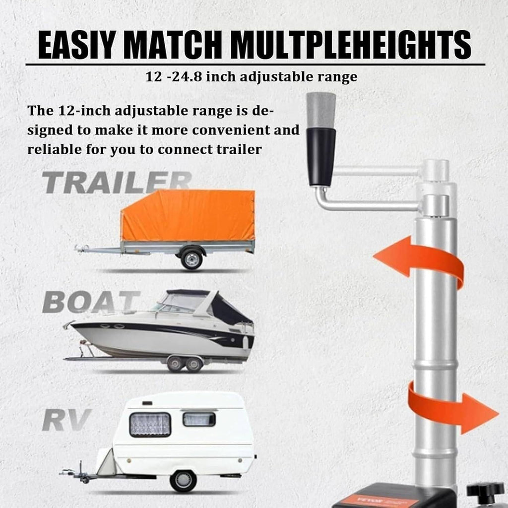 350W 12V Electric Wheel Trailer Mover, Dolly, 5000lbs Towing Capacity, 7.5'' Rubber Tire, for Moving Caravan Boat