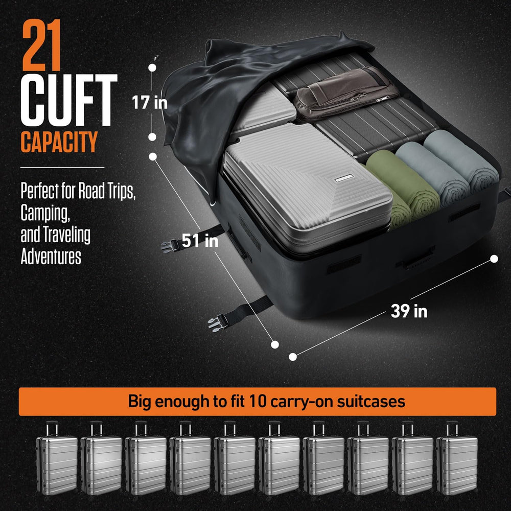 VENTURE 4TH Car Rooftop Cargo Carrier – 21 Cubic Feet Soft-Shell Waterproof R...