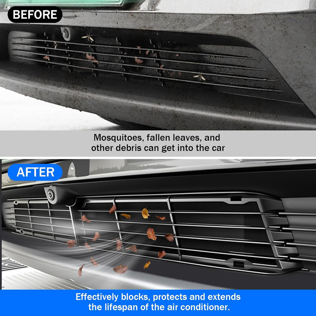 Front Grille Mesh Inserts for Tesla Model Y Juniper 2026(NOT for Standard/Performance), Lower Bumper Grill Guard, ABS Protective Mesh Cover, Prevent Debris & Rocks, Easy Snap-On Installation
