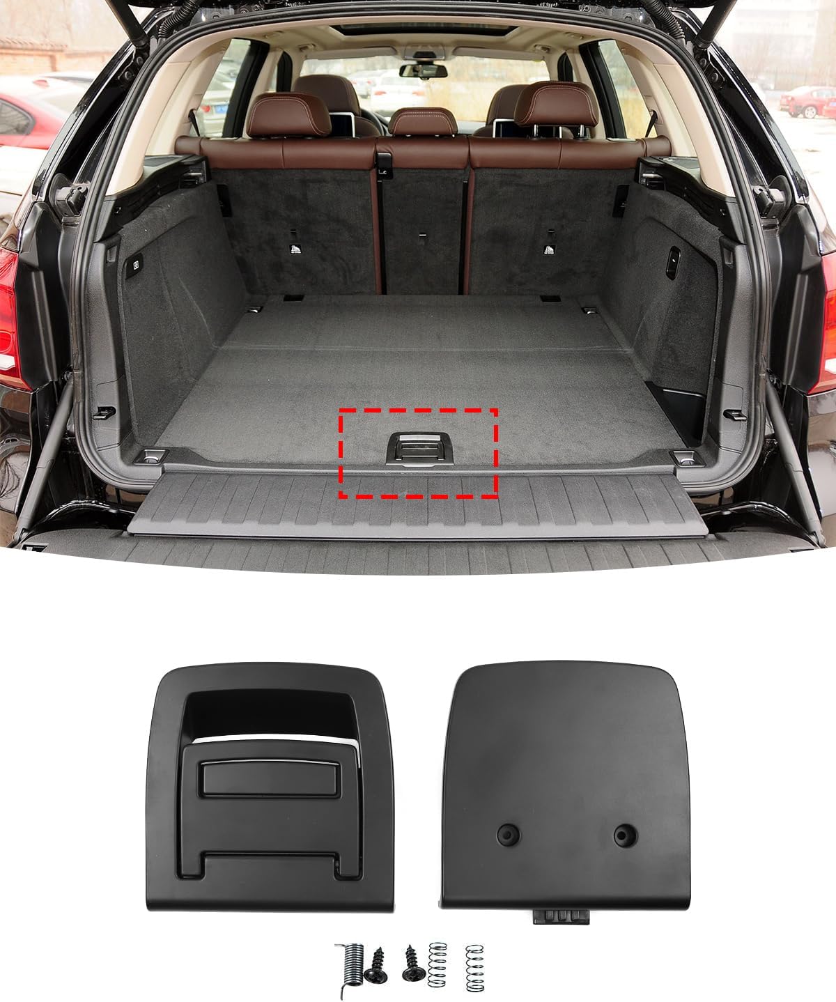 Trunk Mat Carpet Handle for BMW 5 Series F11 E60 F07 2003-2016, Rear Trunk Mat Floor Carpet Handle Repalcement for BMW X5 E70 F15 2006-2018, X6 E71 F16 2007-2019 (Black)