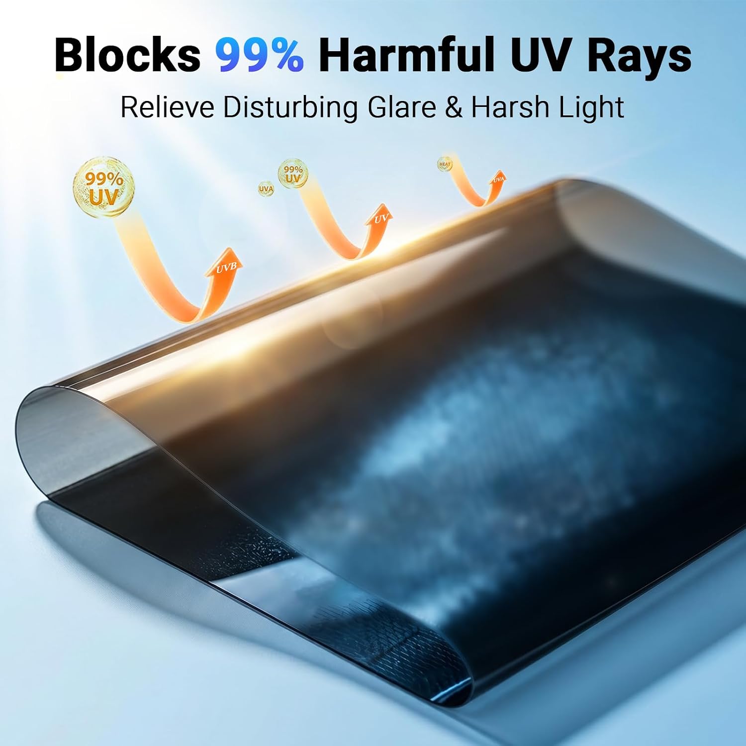 Static Cling Car Window Shades 4 PCS, Roll Windows Down, for Most Cars | Car Window Covers for Front & Rear Side Window | No Glue No Residue | 99% UV Block | Sun Blocker for Driver, Baby, Kids