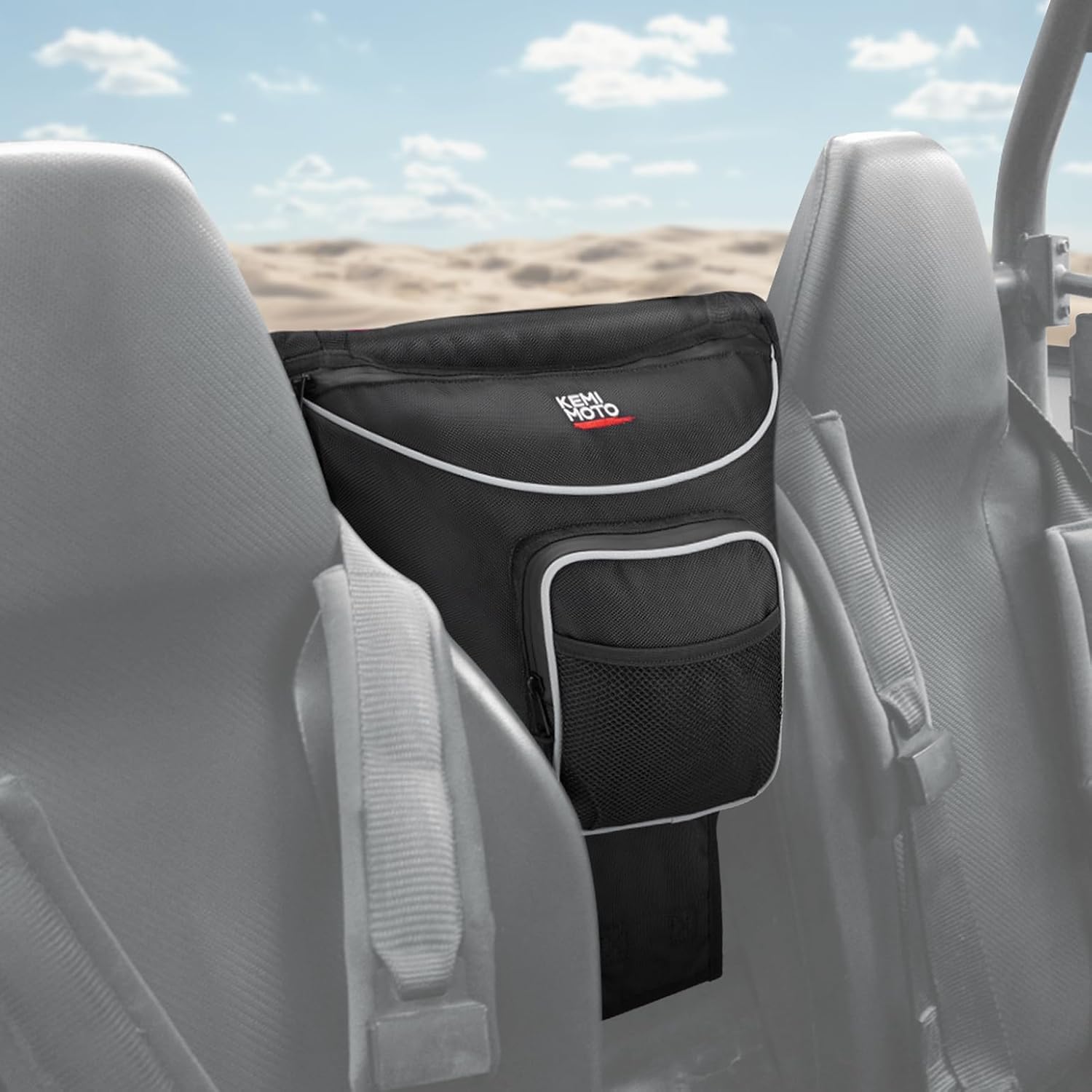 KEMIMOTO UTV Center Storage Bag 1680D High-Density Cab Pack Center Seat Bag | Compatible with Polaris RZR XP 1000 Turbo S 900 570 800 2014-2023 Storage Accessories with Multiple Pockets Easy Install