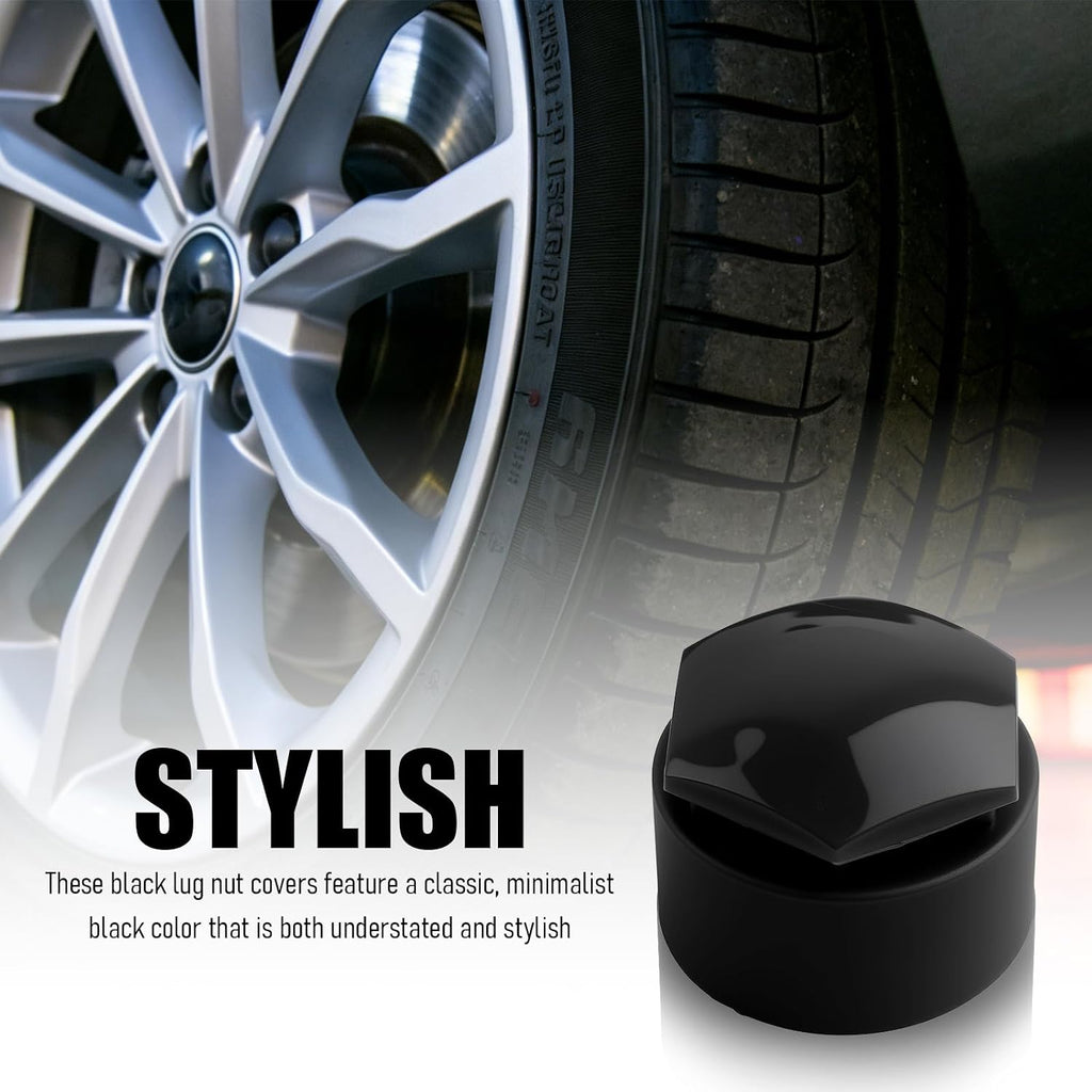 24PCS Black Lug Nut Covers Kit with Removal Tool,Compatible with Audi Lug Nut Covers A1 A3 A4 A5 A6 A7 A8 Q2 Q3 Q5 Q7 S5 TT,Automotive Lugs Nuts Caps Kit Car Accessories