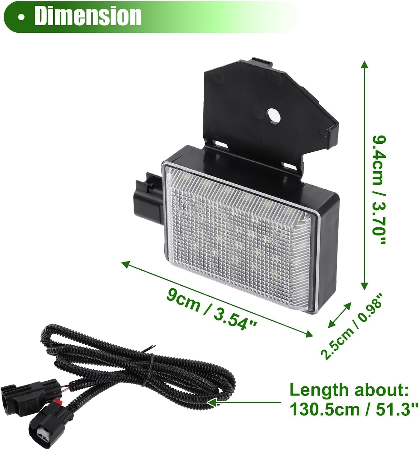 LED Under Hood Engine Light Kit with Harness, Compatible with Dodge Ram 1500 2500 3500 4500 5500, Jeep Wrangler Grand Cherokee, Chrysler 300, Replaces 68395126AA 56021441AC – 2-Pin Plug