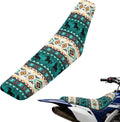 Pensura Aztec Horse Western Seat Cover for Dirt Bike Non-Slip Gripper Seat Protection PU Leather Weather Resistant Motocross Enduro Cushion Covers for Off-Road Trail Riding