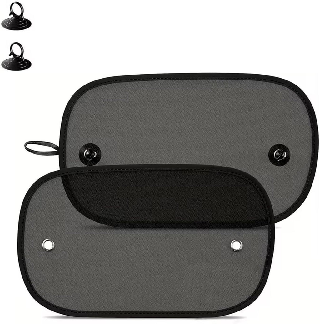 2 PCS Car Window Shades for Side Window, 19.7"x11.8" Mesh Side Window Covers, Cars Windows Sun Shade with Suction Cup, Fit for Most Cars (Black)