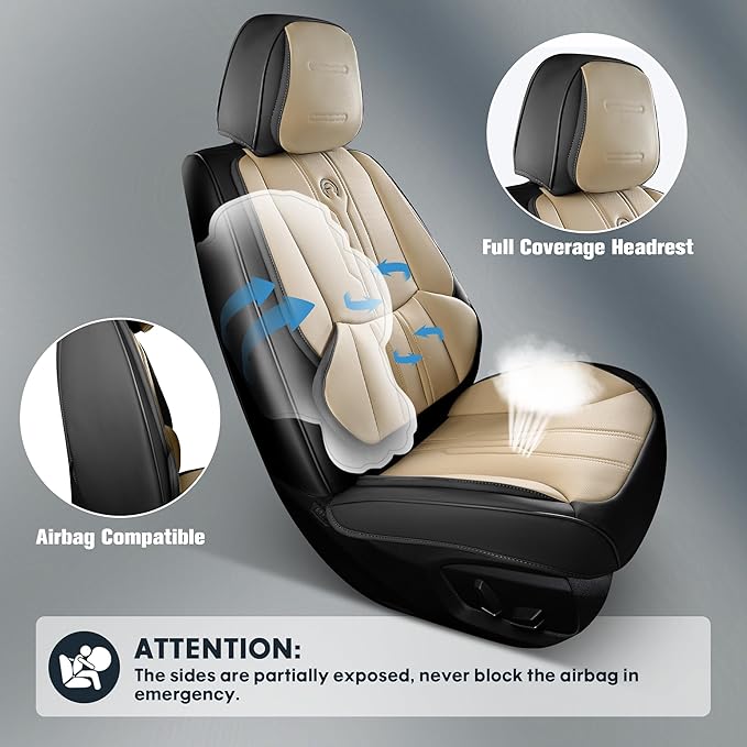 AOOG Car Seat Covers Full Set, Leather Seat Covers - Image 6