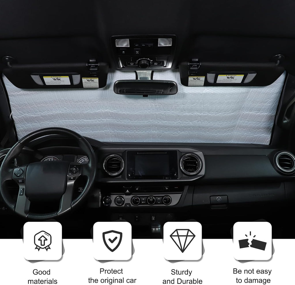 Car Windshield Sun Shade Compatible with Toyota Tacoma 2006-2026 Auto Windshield Sunshades Foldable Blocks UV Rays Sun Visor to Keep Your Vehicle Cool and Damage Free (Style C)