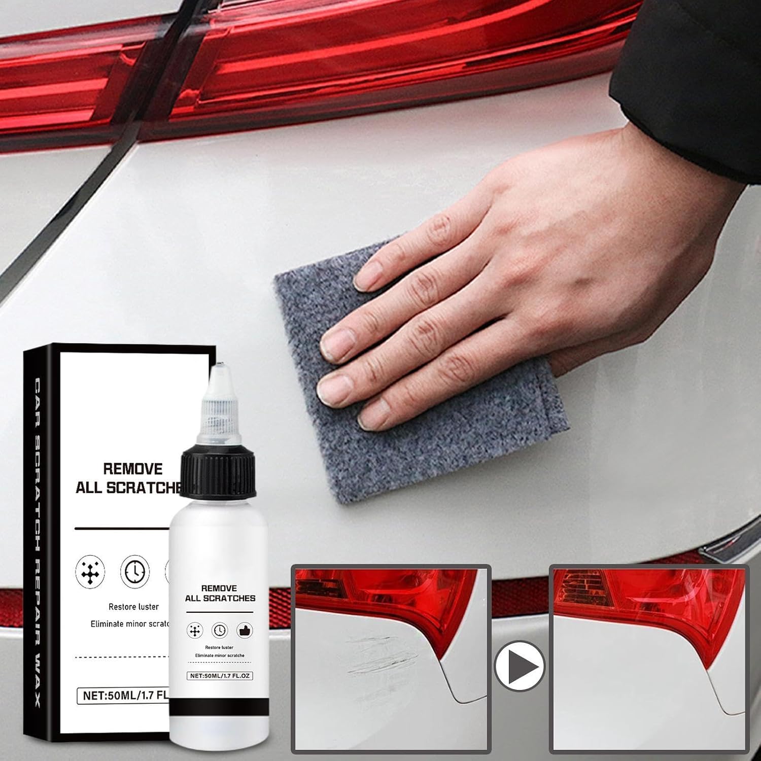 Car Paint Scratch Repair - 50ml Long-Lasting Protection Automotive Maintenance Paste,Vehicles Paint Repair Cream - for Vehicle Trailer RV Truck Automotive Sedan