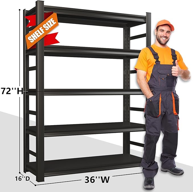 Heavy Duty 5-Tier Garage Shelf Steel Unit 3000lb Capacity | Garage & Basement - Image 3