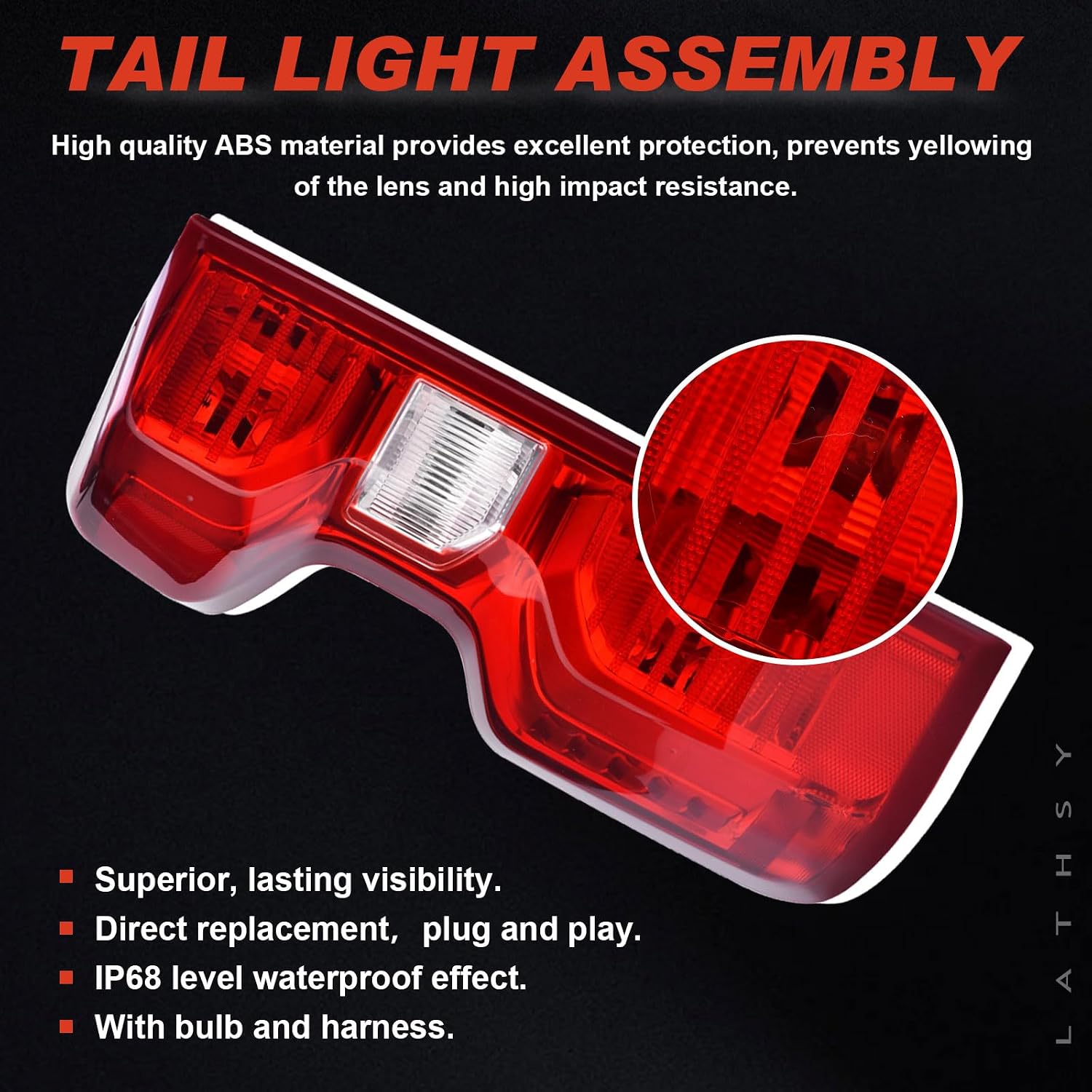 Halogen Tail Light Compatible With 2019-2024 Chevy Silverado 1500 2500HD 3500HD Left Driver Side Replace Part Number 84554656 (Halogen Type)