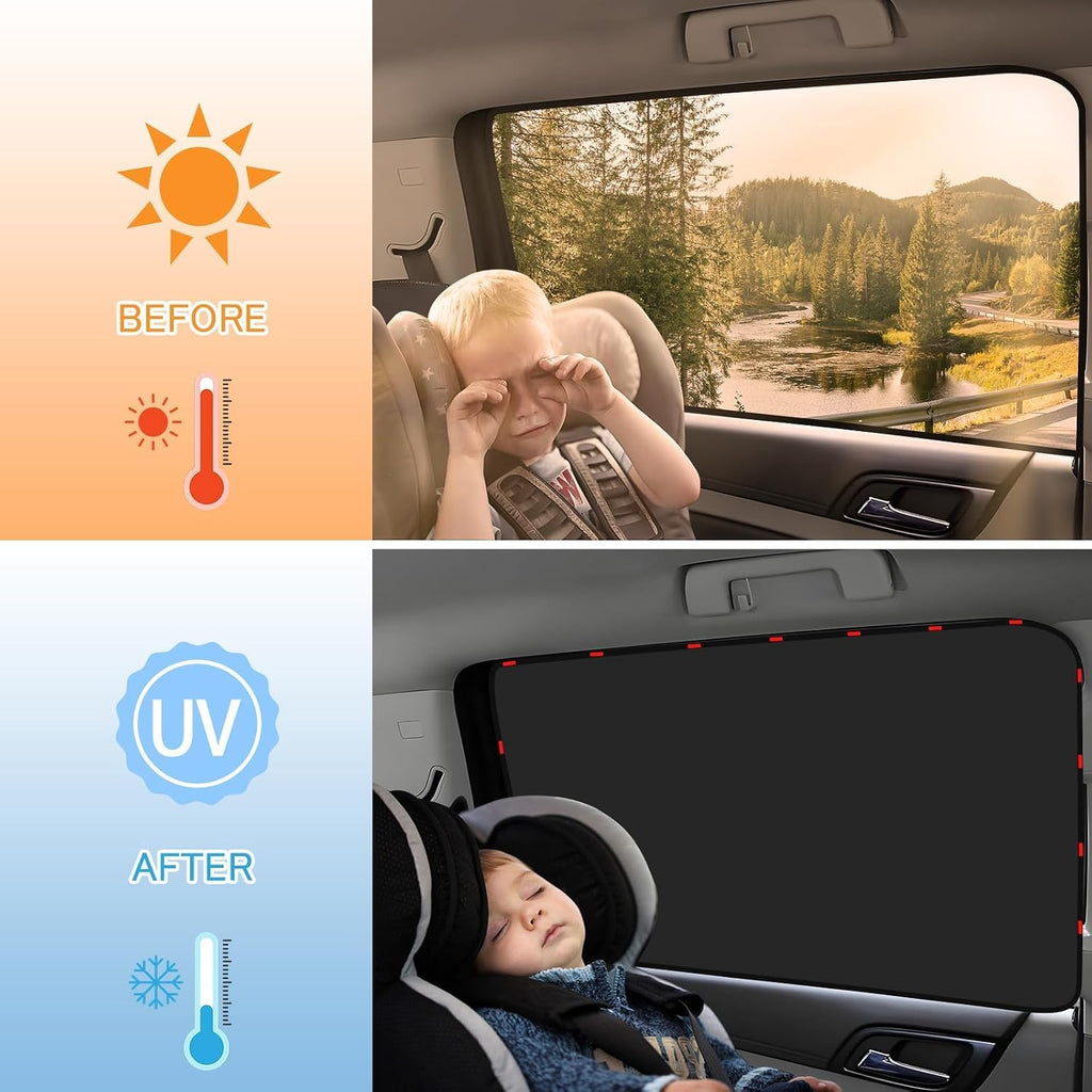 4 Pcs Car Side Window Sun Shade Blocker Cover for GMC Yukon 2022-2025, Automobile Interior Privacy Screen Shield Vehicle Sunvisor Insert Pad,Black