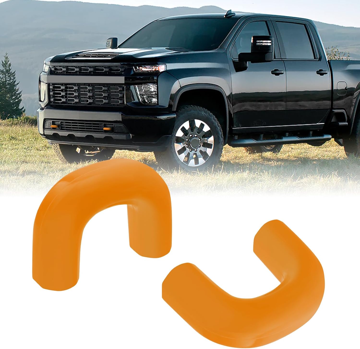 Tow Hook Covers for Silverado 2500/3500 HD 2020-2026, Hitch Cover Front Tow Hooks Compatible with Chevrolet Silverado 2500/3500 2020-2026 Accessories (Orange)