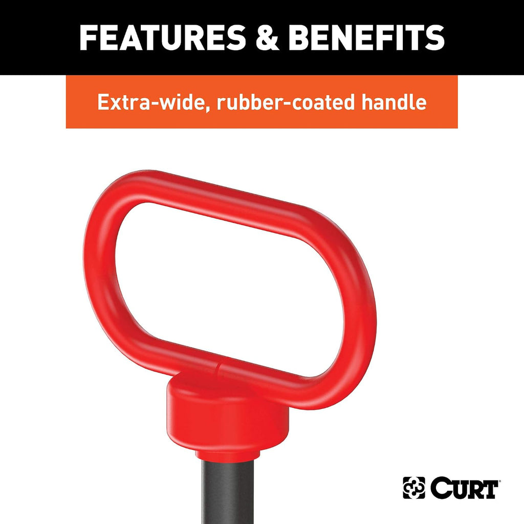 CURT 45805 1/2 x 3-5/8-Inch Clevis Pin Hitch with Rubber-Coated Handle and Clip (Pack of 4)