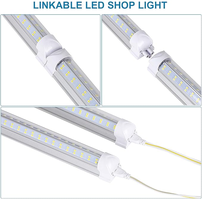 20 Pack 8FT LED Shop Light Fixture, 144W 15500LM 6000K Cool White, High Output - Image 5