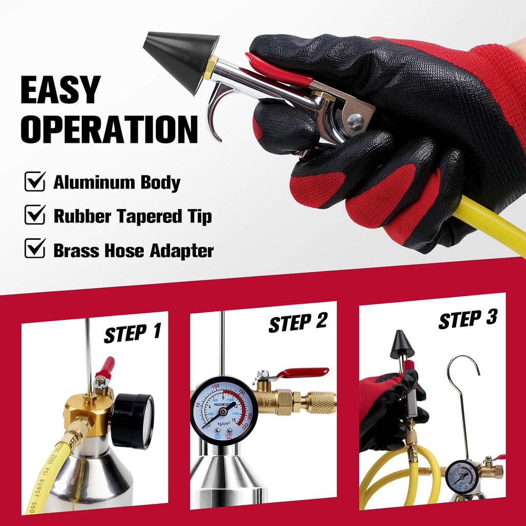 ac flush kit, hvac refrigeration system cleaning tool, side view