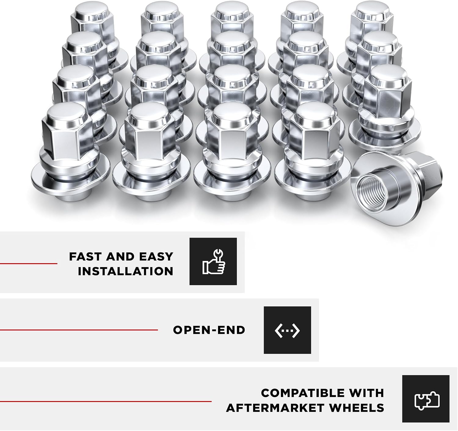 White Knight 7/16"-20 Chrome ET Bulge Lug Nut - 7802-20AM (20 Pack)
