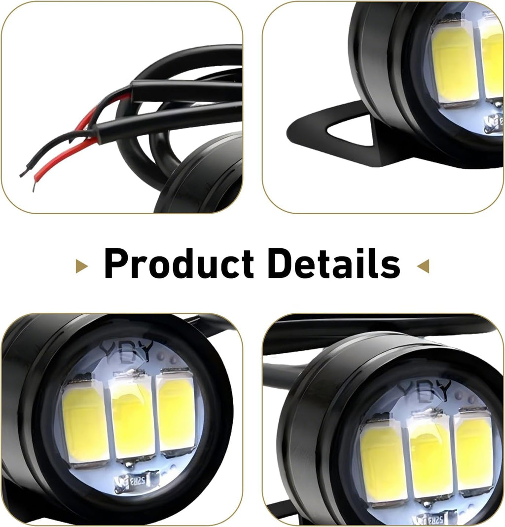 2 PCS Motorcycle LED Eagle Eye Lights, Ultra-Bright Motorcycle Auxiliary Spotlight, 12V Waterproof Daytime Running Lights, Universal for Most Motorcycles (Blue)