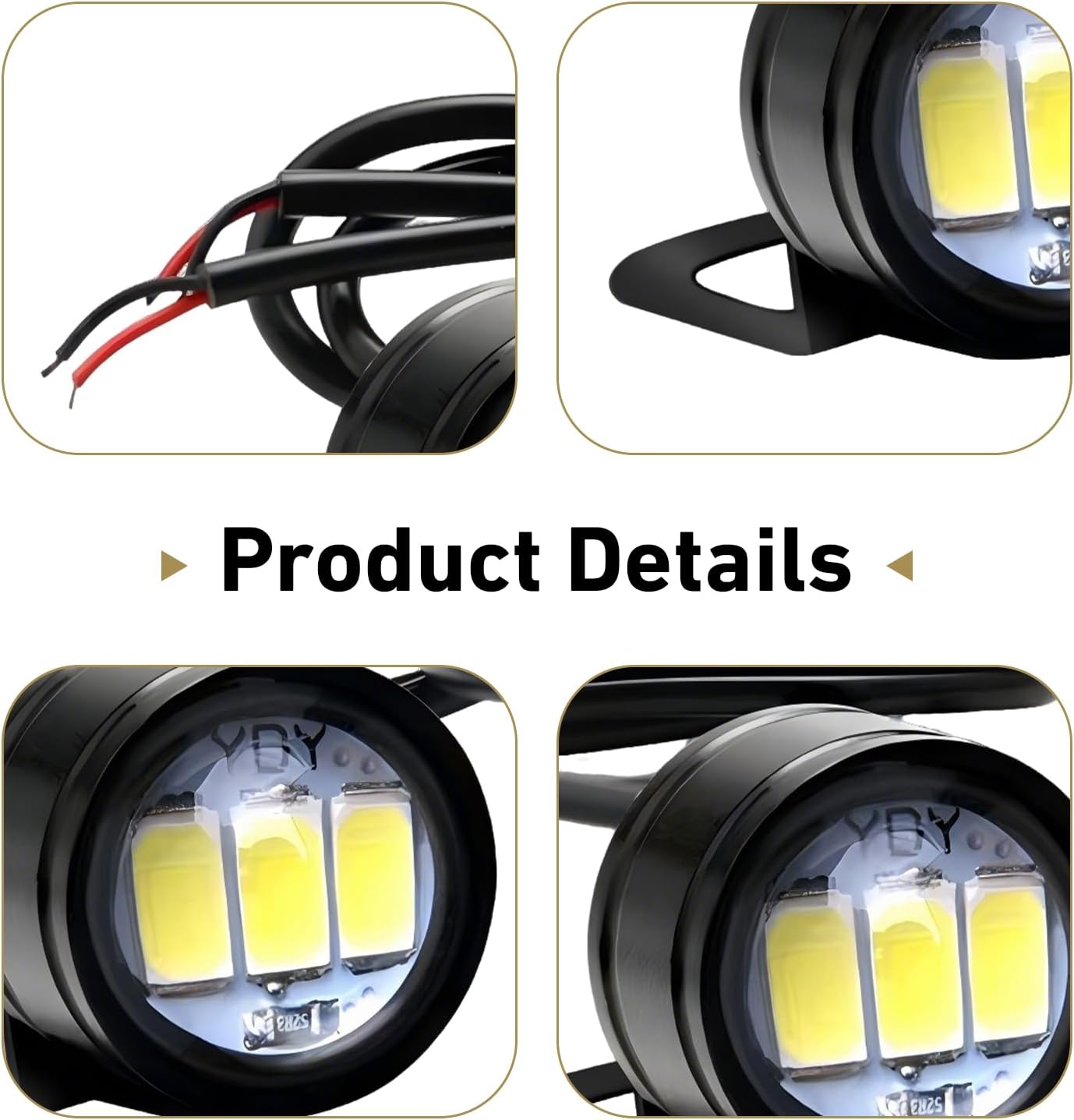 2 PCS Motorcycle LED Eagle Eye Lights, Ultra-Bright Motorcycle Auxiliary Spotlight, 12V Waterproof Daytime Running Lights, Universal for Most Motorcycles (Blue)