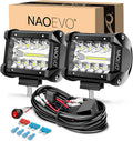 naoevo 4 inch led pod lights, white fog, main product view