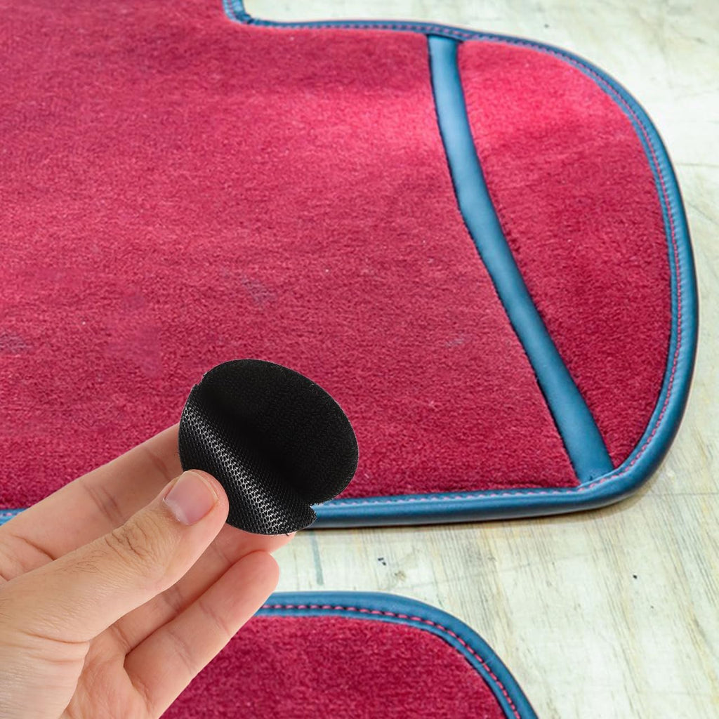 STOBAZA 20 Pairs Car Foot Pad Fixers with Self Adhesive Dual Lock Invisible Non Slip Auto Carpet Grippers for Secure Floor Mat Fixing