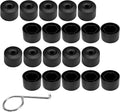20 PCS Car Wheel Lug Nut Covers, 18mm Plastic Auto Tire Bolt Covers Nut Caps with Removal Tool, Wheel Bolt Caps Dismantle Replacement 1K0 601 173 for Beetle Passat GTI CC (Black)