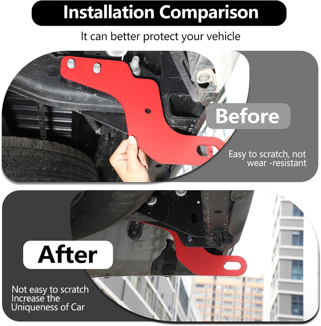 Car Tow Hook Tow Hitch Compatible with Toyot@ Tundra 2022-2026，Carbon Steel Rear Bumper Tow Hitch Recovery Point Tow Hook Receiver Tow Recovery Points Kit Accessories 2PCS(Red)